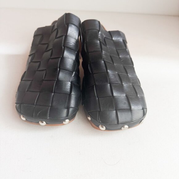 MIISTA Black leather woven Clog Slides 41 - Picture 4 of 9